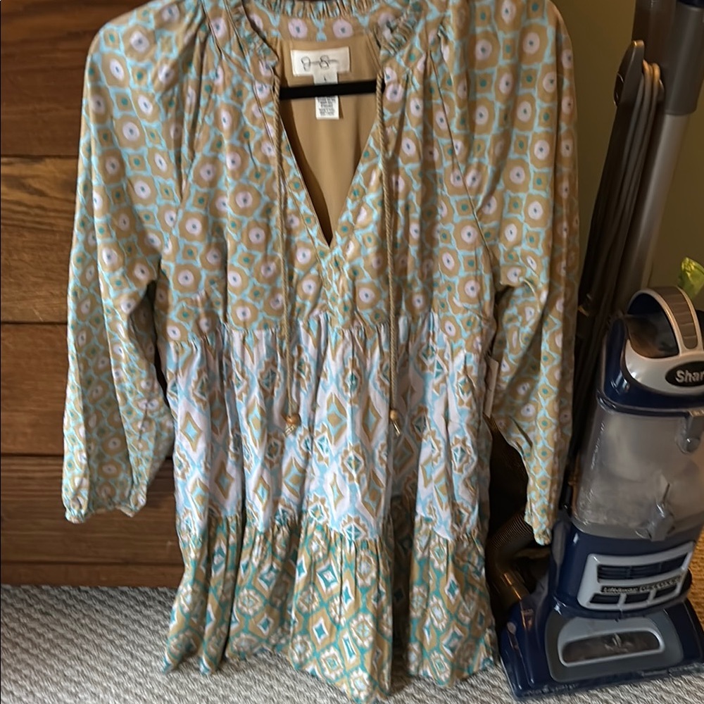 Jessica Simpson Patterned Long Sleeve Dress